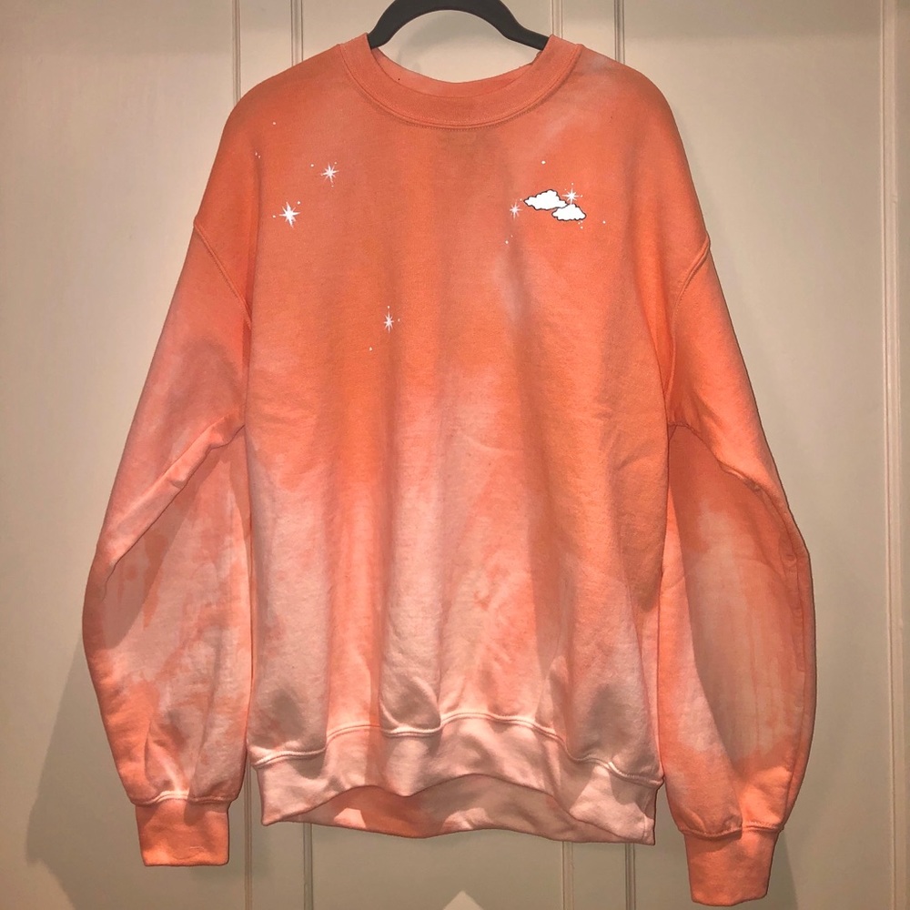 Custom Pastel Orange Tie Dye Sweatshirt